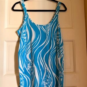 Blue and White Patterned Koi Fish Lilly Pulitzer Tank Top